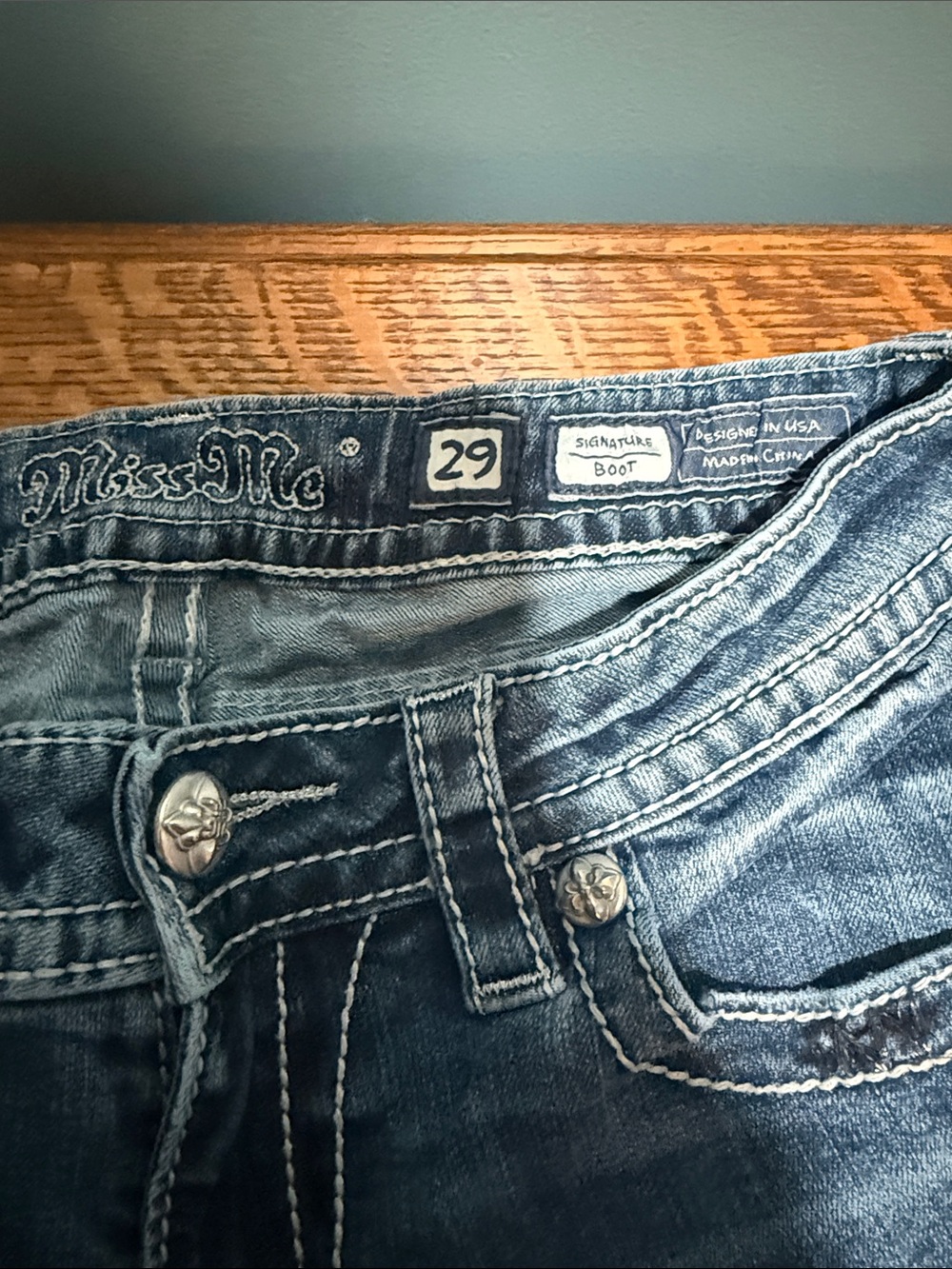 Miss Me Blue Wash Boot Cut Jeans